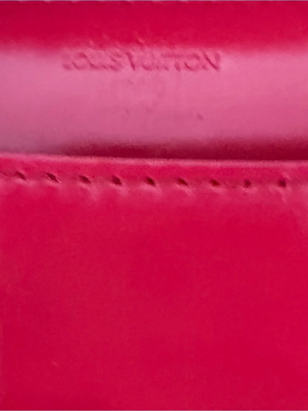 Louis Vuitton Red Patent Louise Clutch with Gold LV Emblem